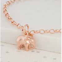 Personalised Rose Gold Elephant Charm Bracelet