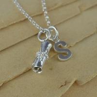 Personalised Silver Scroll Graduation Necklace