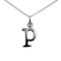 Personalised Silver Letter p Necklace