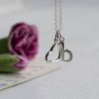 Personalised Silver Open Heart Necklace