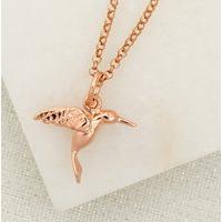 Personalised Rose Gold Hummingbird Necklace