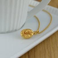 Personalised Gold Coffee Bean Necklace