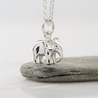 personalised silver elephant necklace