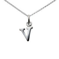 Personalised Silver Letter v Necklace