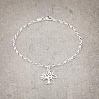 Personalised Silver Tree Charm Bracelet