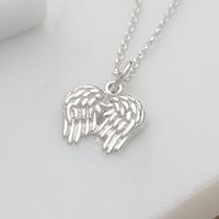 Personalised Silver Angel Wings Necklace