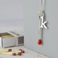 Personalised Silver Matchstick Necklace