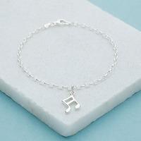 Personalised Silver Music Note Charm Bracelet