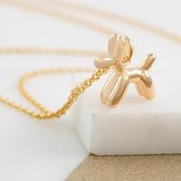 Personalised Gold Balloon Dog Necklace