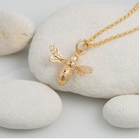 Personalised Gold Bee Necklace