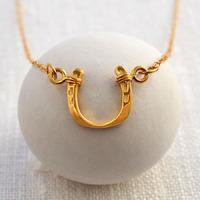 Personalised Gold Horseshoe Necklace