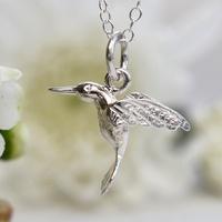 Personalised Silver Hummingbird Necklace