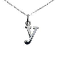 personalised silver letter y necklace