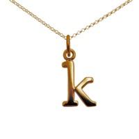 Personalised Gold Letter k Necklace