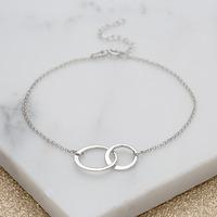 personalised silver linked circles bracelet