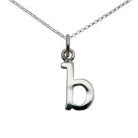 Personalised Silver Letter b Necklace