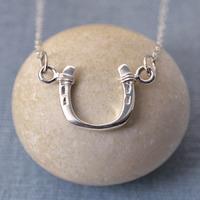 personalised silver horseshoe necklace