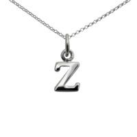 personalised silver letter z necklace