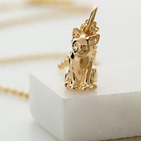 Personalised Gold Cat Necklace