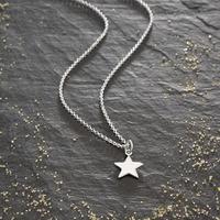 Personalised Silver Solid Star Necklace