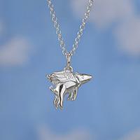 Personalised Silver Flying Pig Necklace