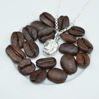 Personalised Silver Coffee Bean Necklace