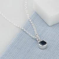 Personalised September Birthstone Necklace (Sapphire)