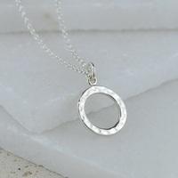 Personalised Silver Hammered Ring Necklace