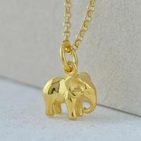 personalised gold elephant necklace