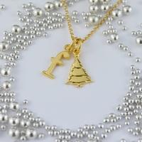 Personalised Gold Christmas Tree Necklace