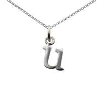 Personalised Silver Letter u Necklace