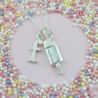 Personalised Silver Ice Lolly Necklace