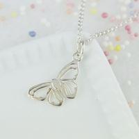 Personalised Silver Butterfly Necklace