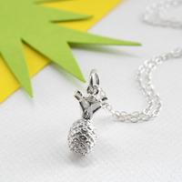 personalised silver pineapple necklace