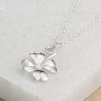 Personalised Silver Four Leaf Clover Necklace