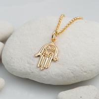Personalised Gold Fatima Hand Necklace