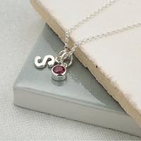 Personalised July Birthstone Necklace (Ruby)