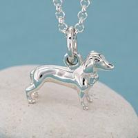 Personalised Silver Sausage Dog Necklace