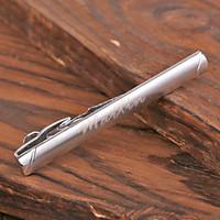 personalized gift mens silver metal engraved tie clip