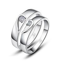 Personalized Gift Simple 925 Sterling Silver Couples Rings