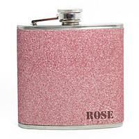 Personalized Father\'s Day Gift Pink Splash 5oz PU Leather Capital Letters Flask