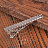 personalized gift mens silver metal engraved tie clip