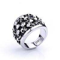 Personalized Gift Fashionable Skull Shaped Stainless Steel Jewelry Engraved Men\'s Ring