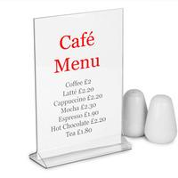 perspex vertical menu holder a5 set of 10