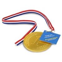 Personalised chocolate medal gift tag
