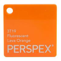 Perspex Cast Acrylic Sheet 600 x 400 x 3mm Fluorescent Lava Orange