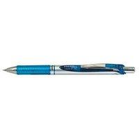 Pentel EnerGel XM Retractable Rollerball Pen 0.7mm Tip 0.35mm Line (Light Blue) Pack of 12