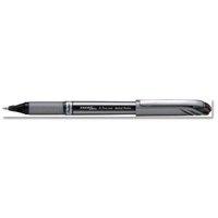 Pentel Energel Plus Metal 0.7mm Tip 0.35mm Line Liquid Gel Rollerball Pen (Black) Pack of 12