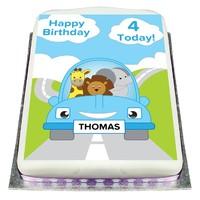 Personalised Ready Made Blue Car Birthday Cake