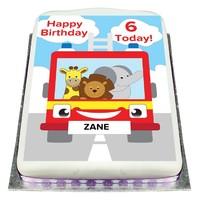Personalised Ready Made Fire Engine Birthday Cake
